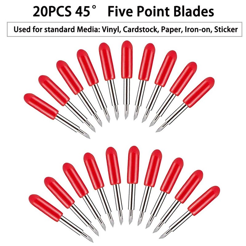 Elefama 40PCS Blades for Explore Air 2/Air 3/Make 3/Maker 20PCS 45Â° Fine Point Blade +10PCS 60Â° Deep Cut +10PCS 30Â° Shallow Cut Fabric Cards Paper Vinyl Knife Cutting Blade for Replacement - Image 3